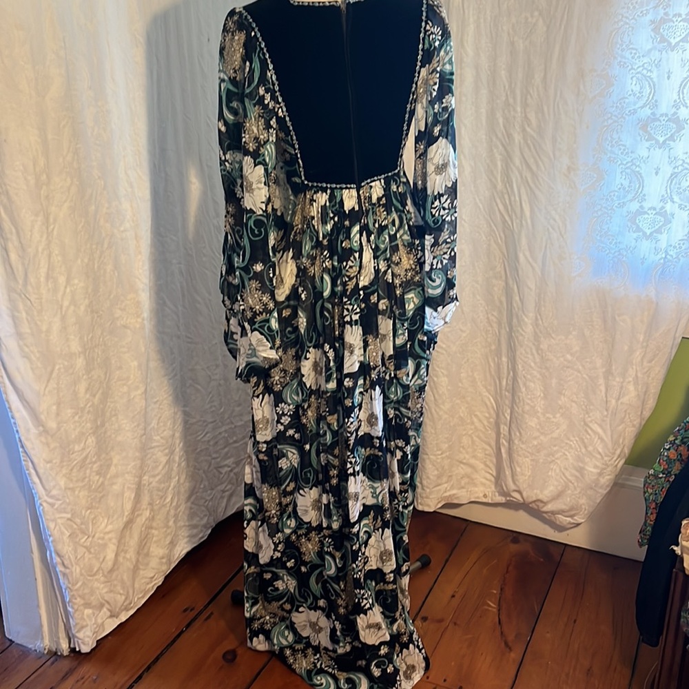 vintage 70s likely Janice Wainwright maxi dress bell sleeves - Picture 3 of 6